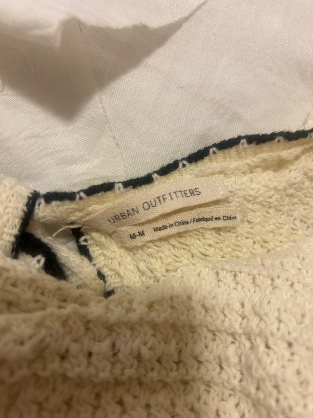 Urban Outfitters Cream Crochet Tank with Black Trim - Picture 2 of 2